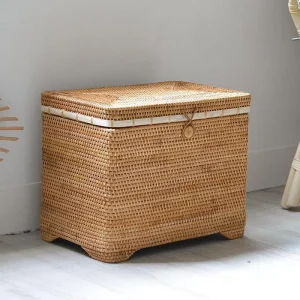 THÙNG ĐỰNG QUẦN ÁO MÂY TRE ĐAN CÓ NẮP