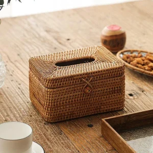 HỘP ĐỰNG KHĂN GIẤY MÂY TRE ĐAN THỦ CÔNG