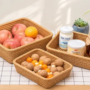 KHAY ĐỰNG ĐỒ ĂN MÂY TRE ĐAN THỦ CÔNG