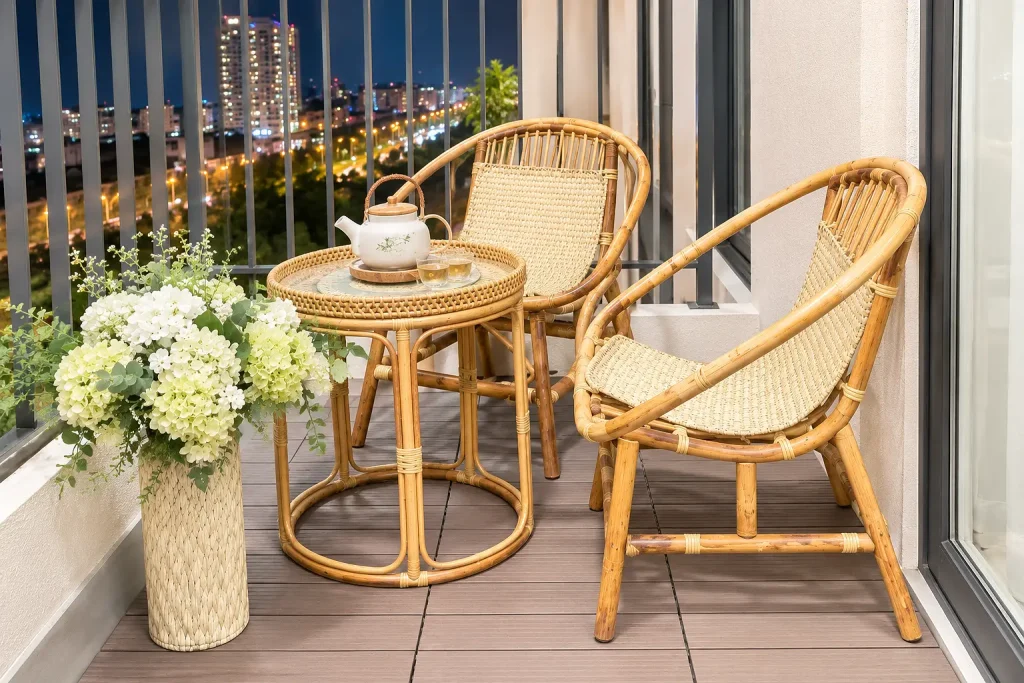 Bàn ghế mây tre đan Phú Vinh