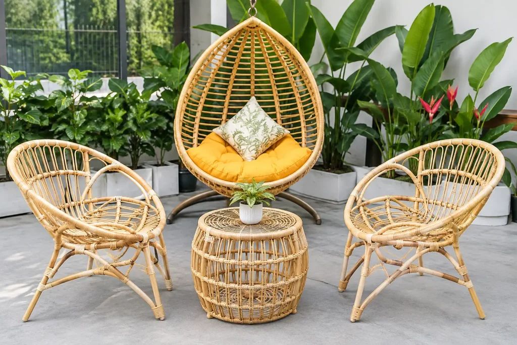 Bàn ghế mây tre đan Phú Vinh