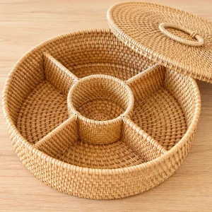 HỘP ĐỰNG BÁNH KẸO MÂY TRE ĐAN